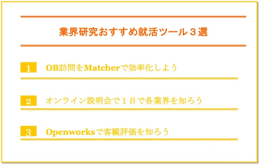 業界研究に役立つ就活ツール