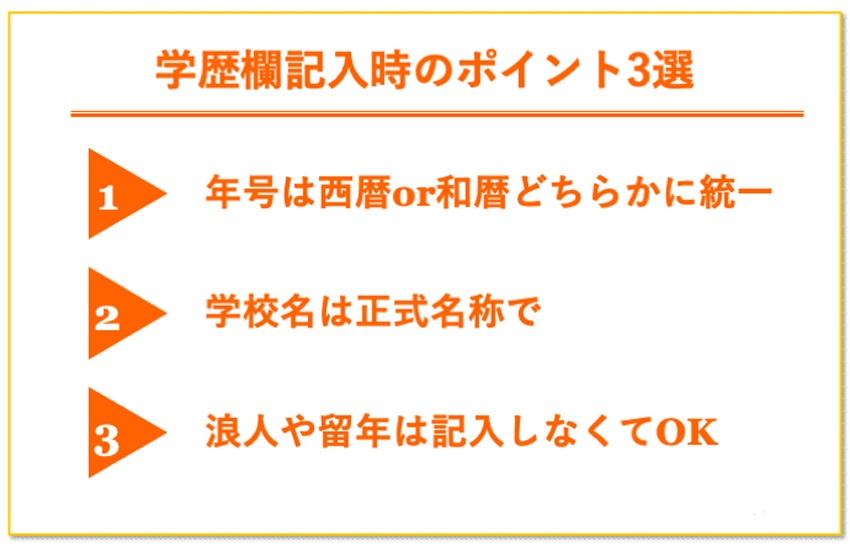 学歴欄記入時に気をつけたいポイント