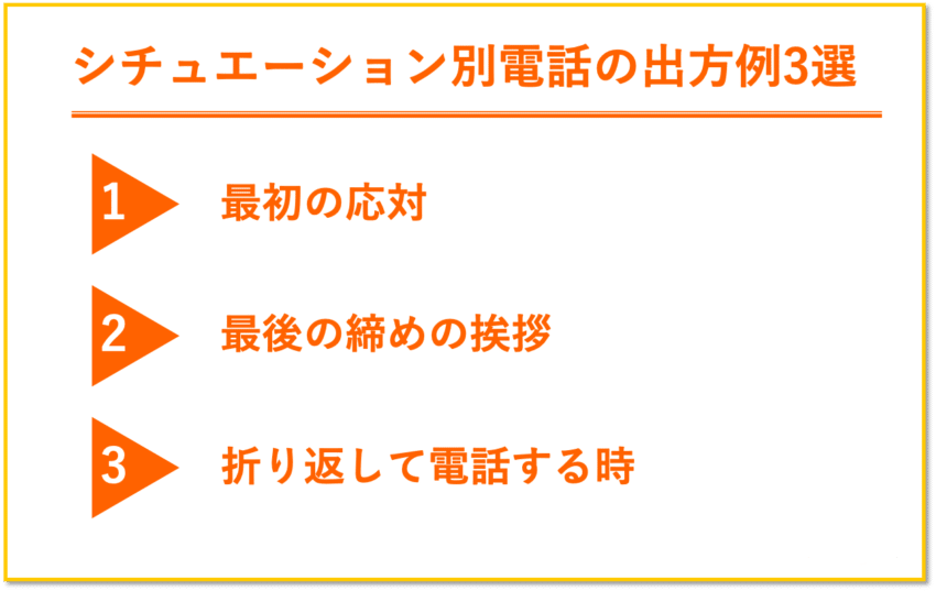 シチュエーション別電話の出方例